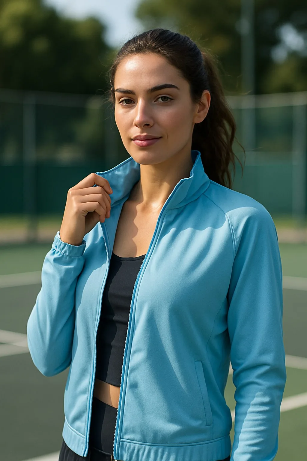 Beautiful woman wearing the Ariake Warm-Up Jacket